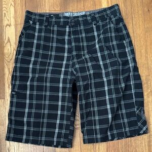 Micros Black and Gray Plaid Shorts line new